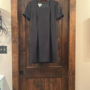 Talbots Black Sheath Dress Square Neck Short Sleeve